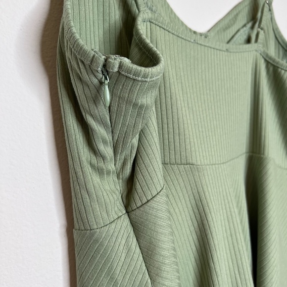 Lulu's Dress On the Occasion Sage Green Ribbed Bustier Skater Dress - Picture 6 of 8